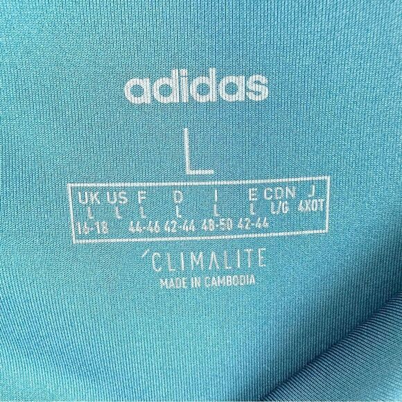 Adidas Peacock Blue Training Tights w/Logo on Leg Sz L - Picture 10 of 15